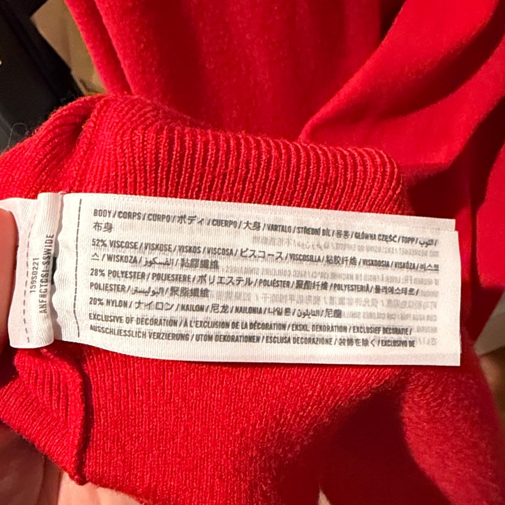 Abercrombie & Fitch Red Midi Thin Sweater Style Dress - Picture 4 of 4